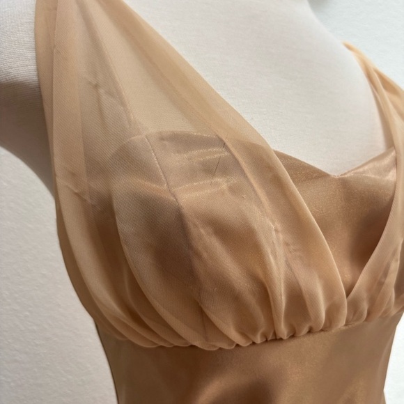 Cache Gown Vintage Dress Formal 90s Y2K Prom Gold Yellow Sleeveless Size 2 Small - Picture 17 of 17